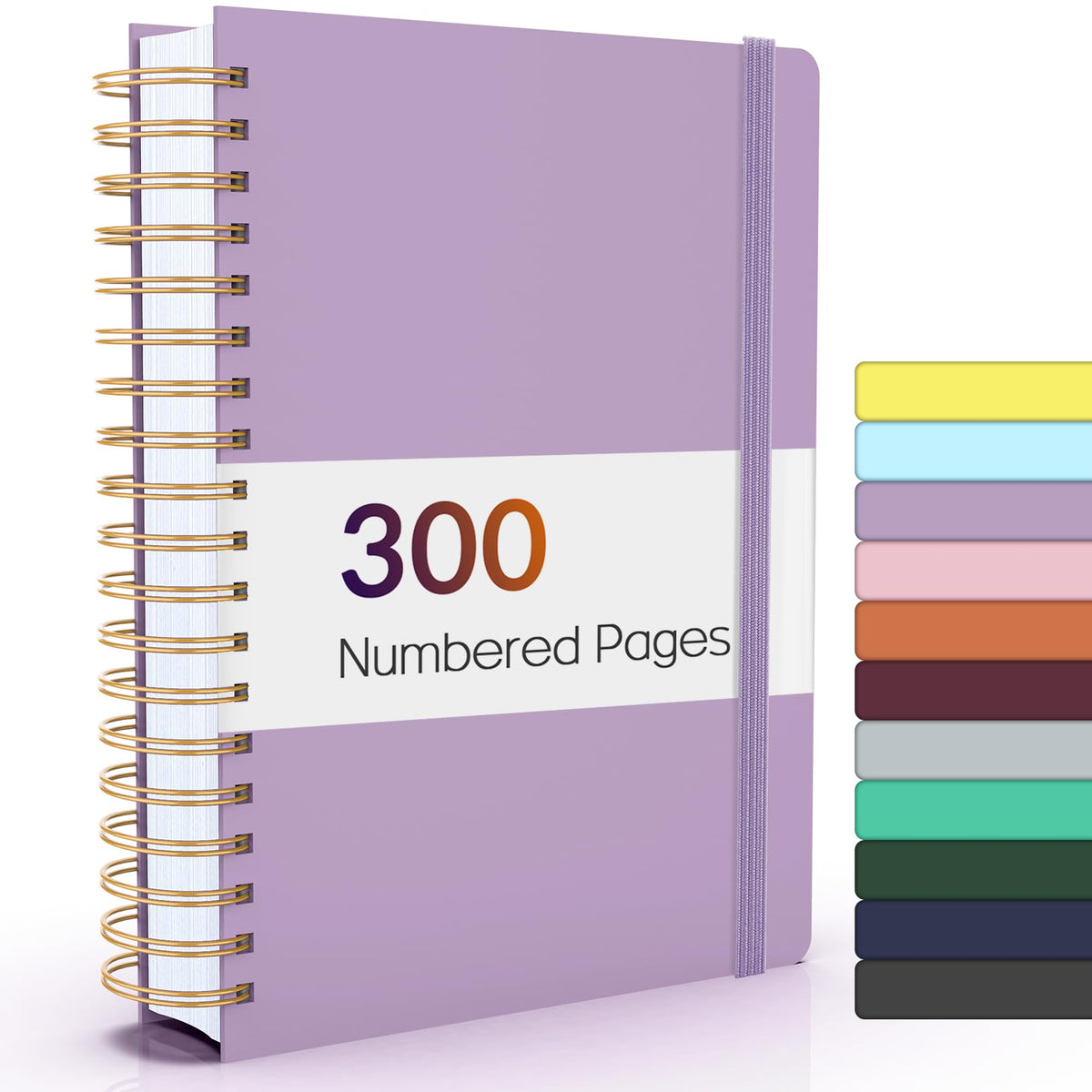 Forvencer Lined Spiral Journal Notebook with 300 Numbered Pages, B5 | College Ruled Thick Journals for Writing with 100GSM Paper, Hardcover Notebooks with Content for Work School Women Men