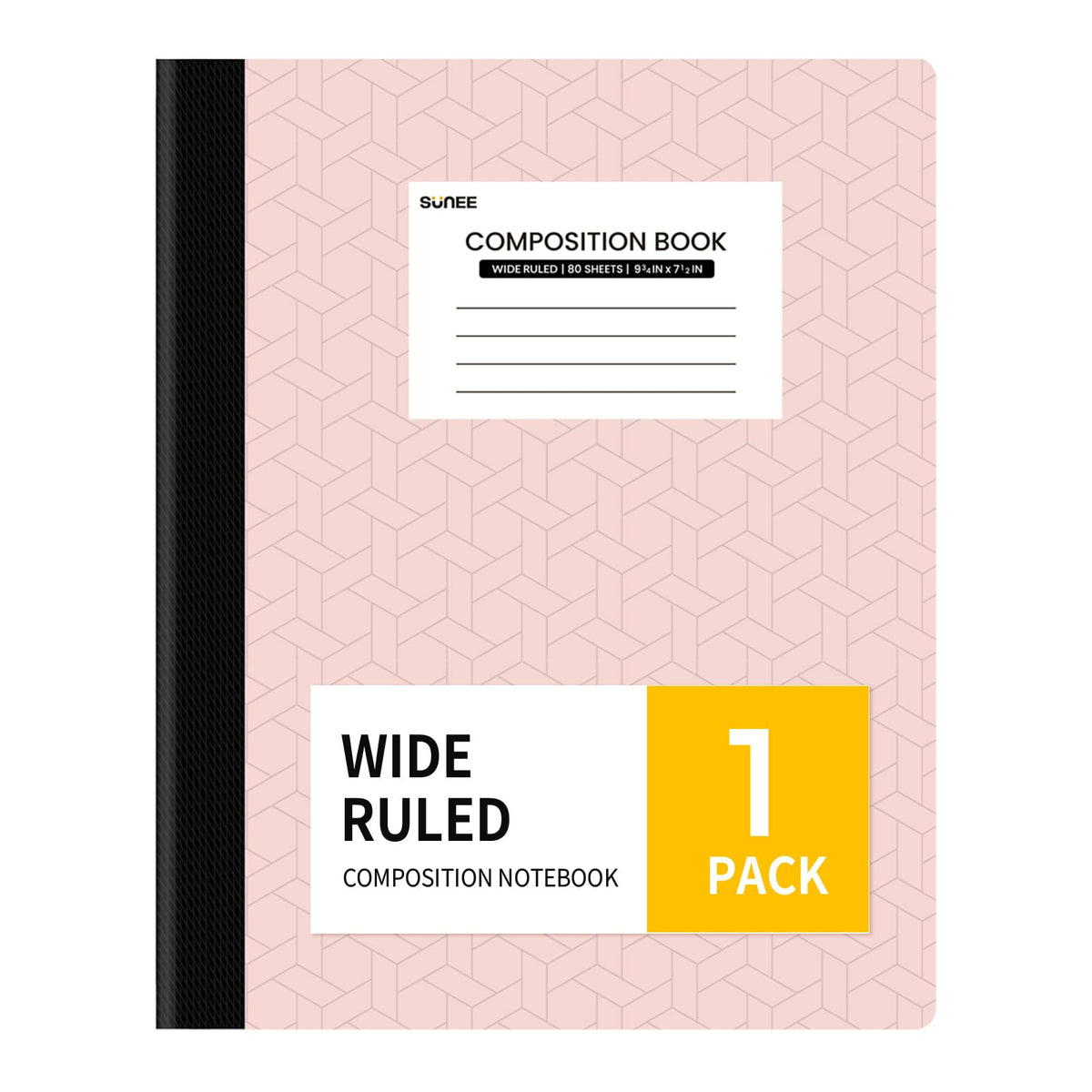SUNEE Composition Notebook, Wide Ruled Paper, Home School Supplies for College Students & K-12, 9-3/4" x 7-1/2", 80 Sheets/160 Pages, Blue