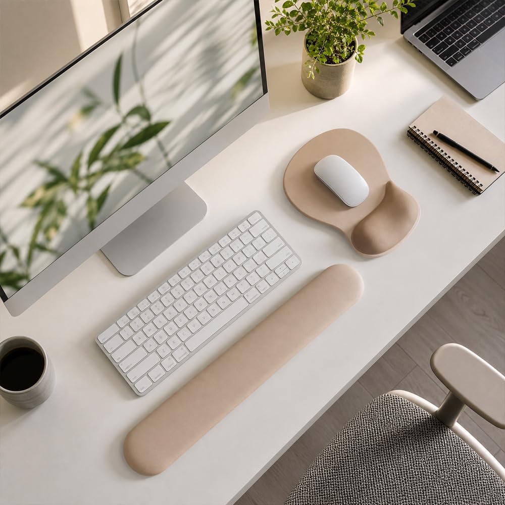 ErgoComfort Gel Wrist Rest Mouse Pad-Ergonomic Office Mousepad with Wrist Support-Non-Slip, Design Desk Accessories Mat for Home&Game Decor (06Mocha Sand)