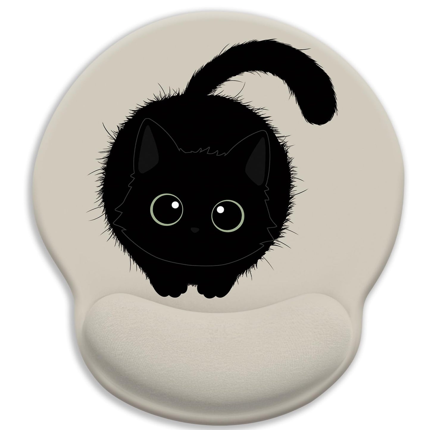 LIMKRIAN Funny Ergonomic Mouse Pad with Wrist Rest, Cat Desk Decor Gifts | Comfort Wrist Support, Cooling Gel Eases Wrist Pain, Non-Slip PU Base, Gaming Computer Cute Office Desk Accessories Supplies