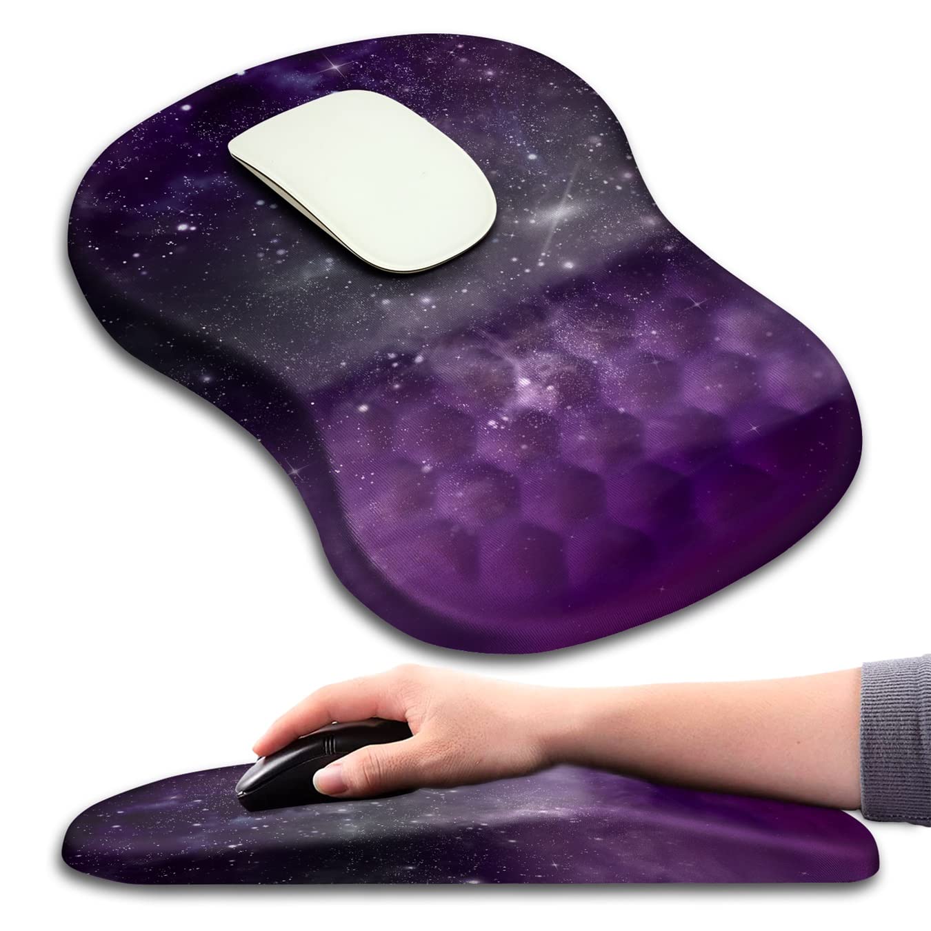 Mouse Pad Wrist Support, Ergonomic Mouse Pad with Massage Dot, Comfortable Computer Mouse Pad for Laptop, Wrist Rest Pain Relief Mousepad with Non-Slip PU Base for Office & Home, 12 x 8 in