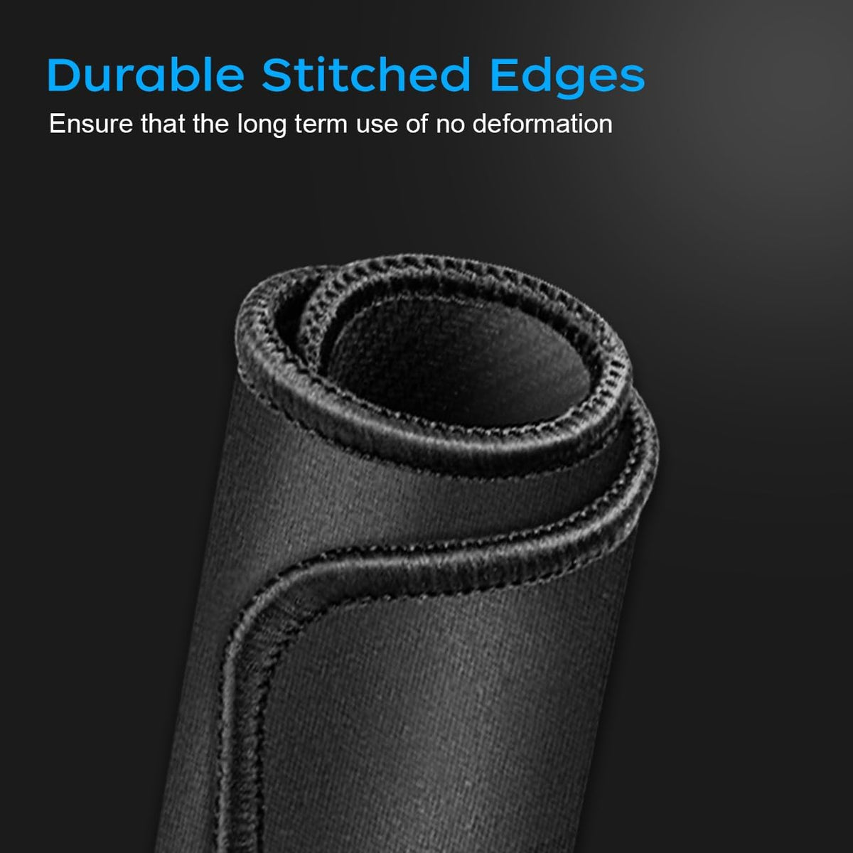 3 Pack Standard Mouse Pad with Stitched Edges, 10.3 x 8.3 in Black | Anti-Fray Stitched Edges,Smooth Lycra Surface,Non-Slip Rubber Base,Machine Washable and Fade-resistant,Suitable for All Mouse