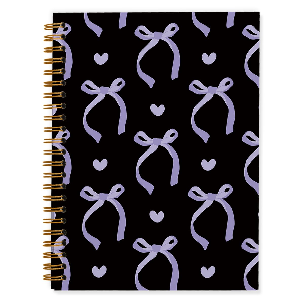 QUICQOD Cute Pink Bow Spiral Notebook Journal for Teen Girls, 5.5x8.3 Inch | Coquette Pink School Supplies for Girls, Preppy Hardcover Journal for Women, Lined Notebook for Note Taking Daily Writing