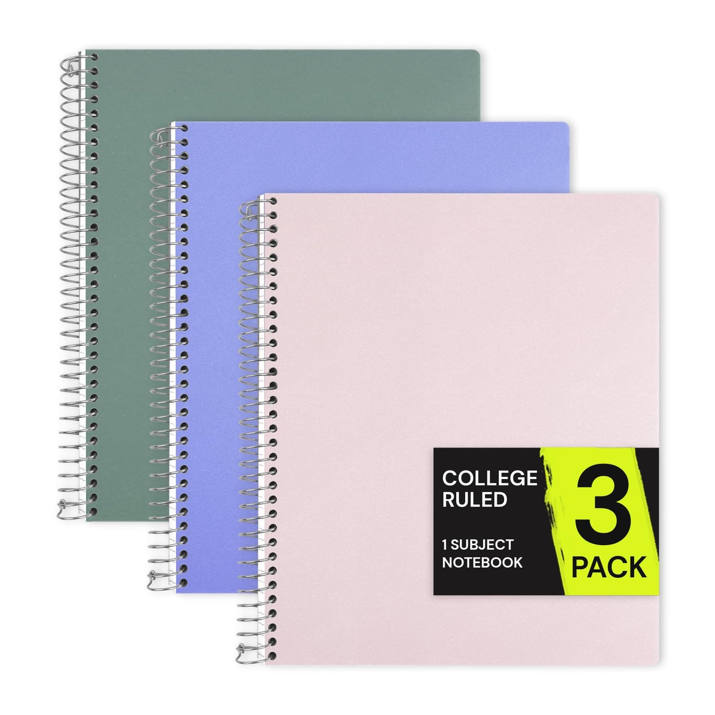 ONAVIA 1 Subject Spiral Notebook College Ruled 5 Pack, 140 Pages, Assorted | 70 Sheets, 8 x 10.5 in, 3-Hole Punched, School Notebook, Writing Notebook, Students, Study