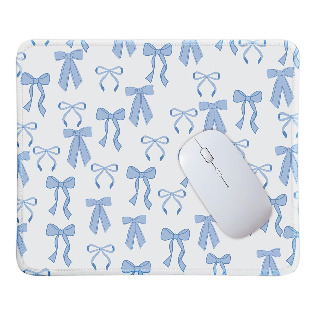 Mouse Pad for Desk with Stitched Edge, Premium Cute Washable Mouse Pads. Computer Mousepad with Non-Slip Rubber Base, Mousepads for Laptop, 9.25x7.75x0.12 inch (Pink Stripes)
