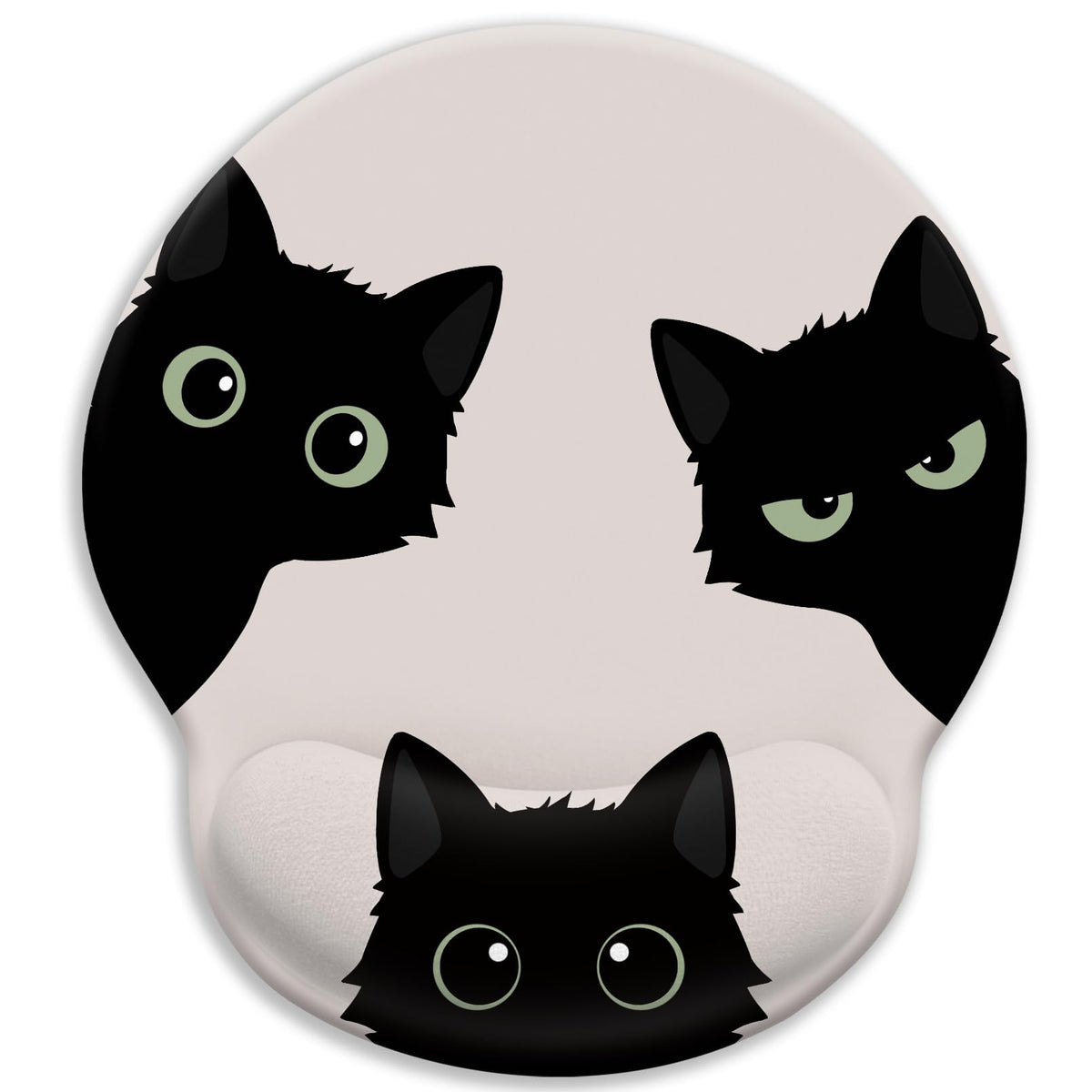 LIMKRIAN Funny Ergonomic Mouse Pad with Wrist Rest, Cat Desk Decor Gifts | Comfort Wrist Support, Cooling Gel Eases Wrist Pain, Non-Slip PU Base, Gaming Computer Cute Office Desk Accessories Supplies