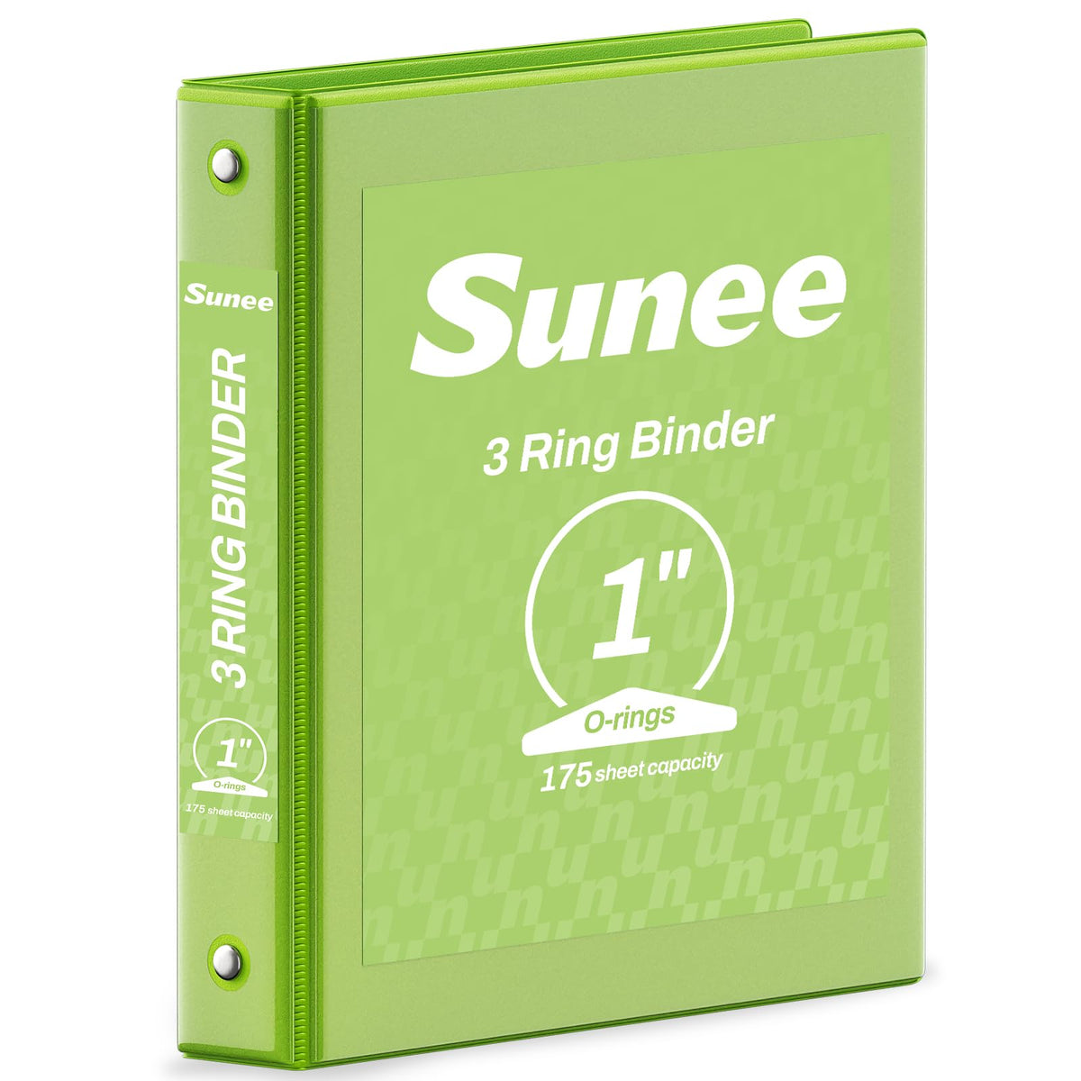 SUNEE 3 Ring Binder 1 Inch Pink 1 Pack, Holds 175 Sheets of Letter Paper, Clear View 1" Three Ring PVC-Free (Fit 8.5x11 Inches) for School or Office Supplies