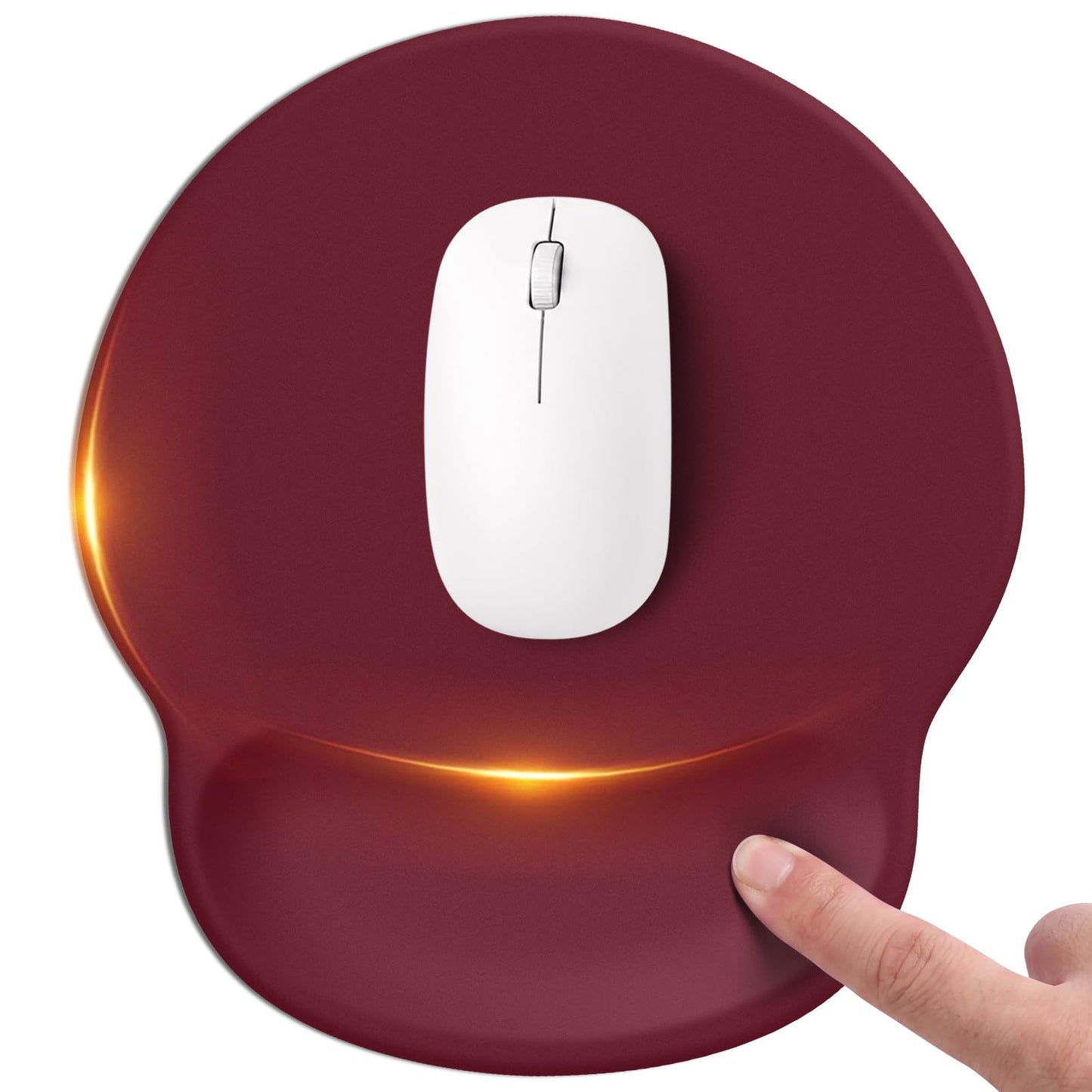Pink Mouse pad with Wrist Rest,Relieving Pain Memory Foam Computer pad, Ergonomic Desktop Mouse, Silicone Material Mouse pad, with Non-Slip PU Base (Pink)