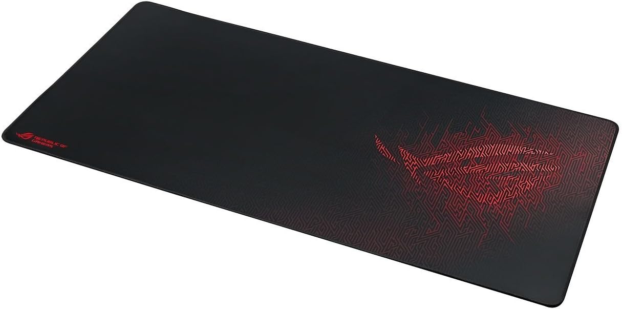 ASUS ROG Sheath Gaming Mouse Pad – 35.4” x 17.3", Extra-Large Surface, Pixel-Precise Tracking, Anti-Fray Stitched Edges, Non-Slip Base - Black/Red