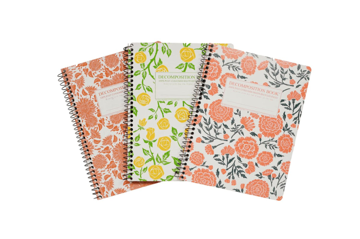 Decomposition Jellyfish College Ruled Spiral Notebook - 9.75 x 7.5 Journal with 160 Lined Pages - 100% Recycled Paper - Cute Notebooks for School Supplies, Home & Office - Made in USA
