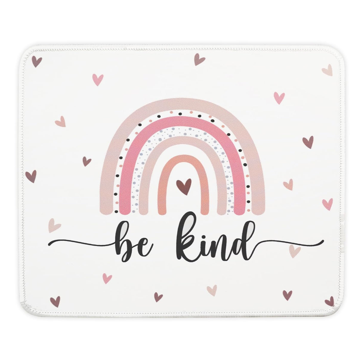 Mouse Pad for Desk with Stitched Edge, Premium Cute Washable Mouse Pads. Computer Mousepad with Non-Slip Rubber Base, Mousepads for Laptop, 9.25x7.75x0.12 inch (Pink Stripes)