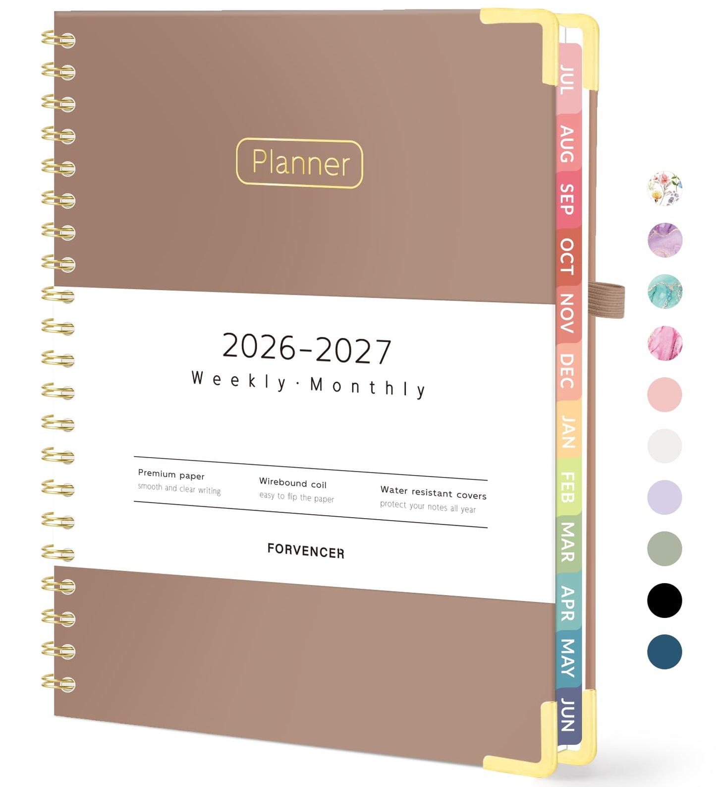 Forvencer Academic Planner 2026-2027, Calendar Jul 2026-Jun 2027, 8.5"x11" | Hardcover Weekly & Monthly Planner, Daily Agenda Book with Tabs, College School Organizer for Student Teacher, Pink