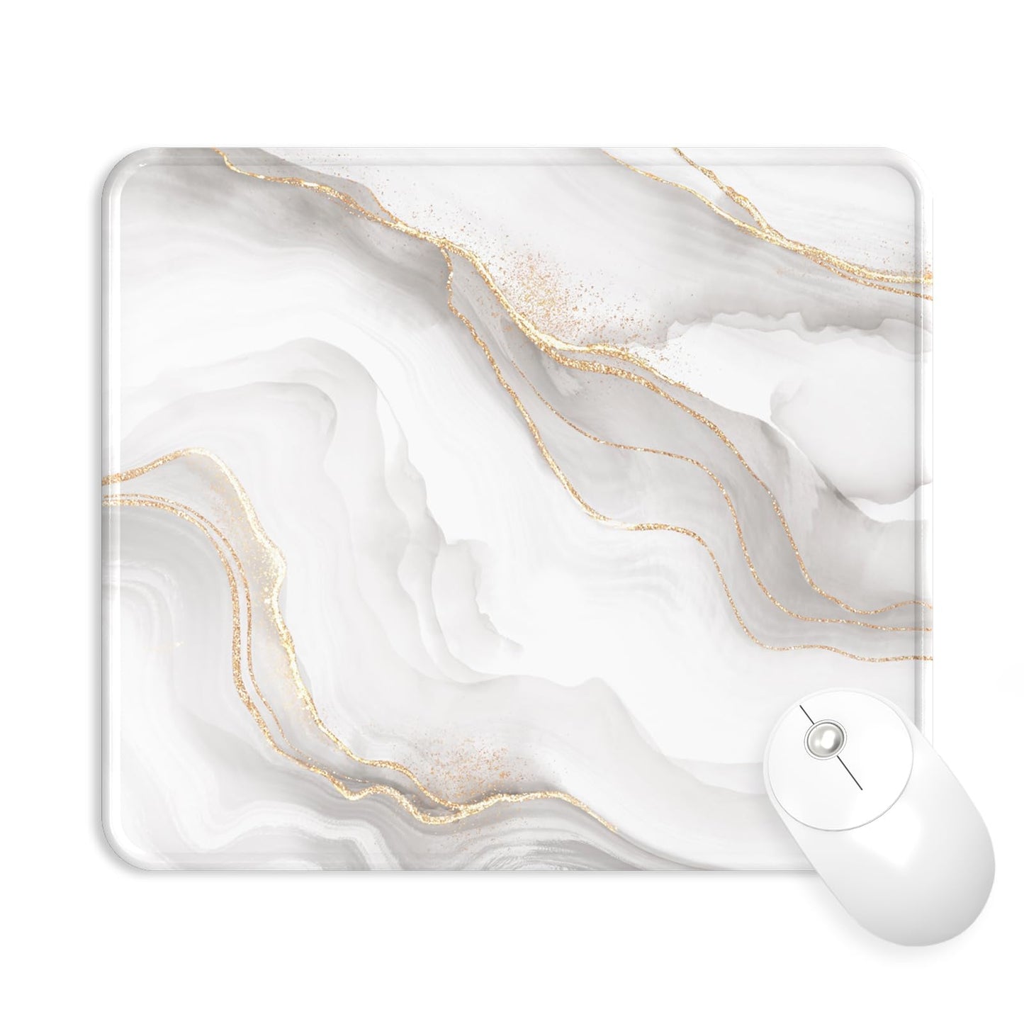 Mouse Pad with Wrist Rest, Comfortable Computer Mousepad with Gel Wrist Support Smooth Surface and Non-Slip PU Base for Pain Relief, Laptop, Office & Home (Rose)