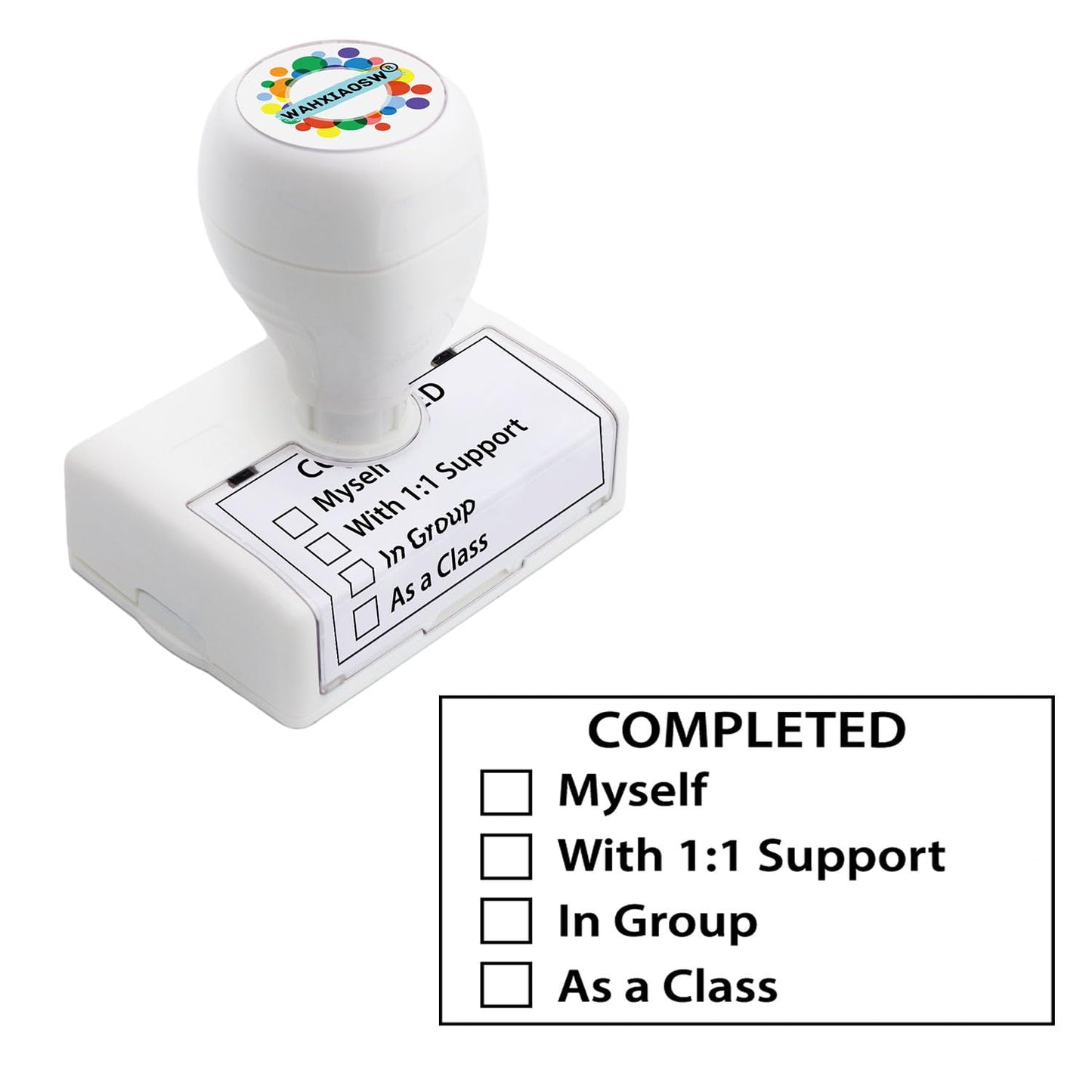 Happy Teaching Checkbox Grading Stamps - Teacher Gifts, Easy Grading, Improved Efficiency (Red+Purple)