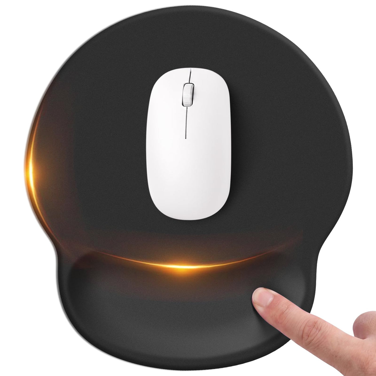 Pink Mouse pad with Wrist Rest,Relieving Pain Memory Foam Computer pad, Ergonomic Desktop Mouse, Silicone Material Mouse pad, with Non-Slip PU Base (Pink)