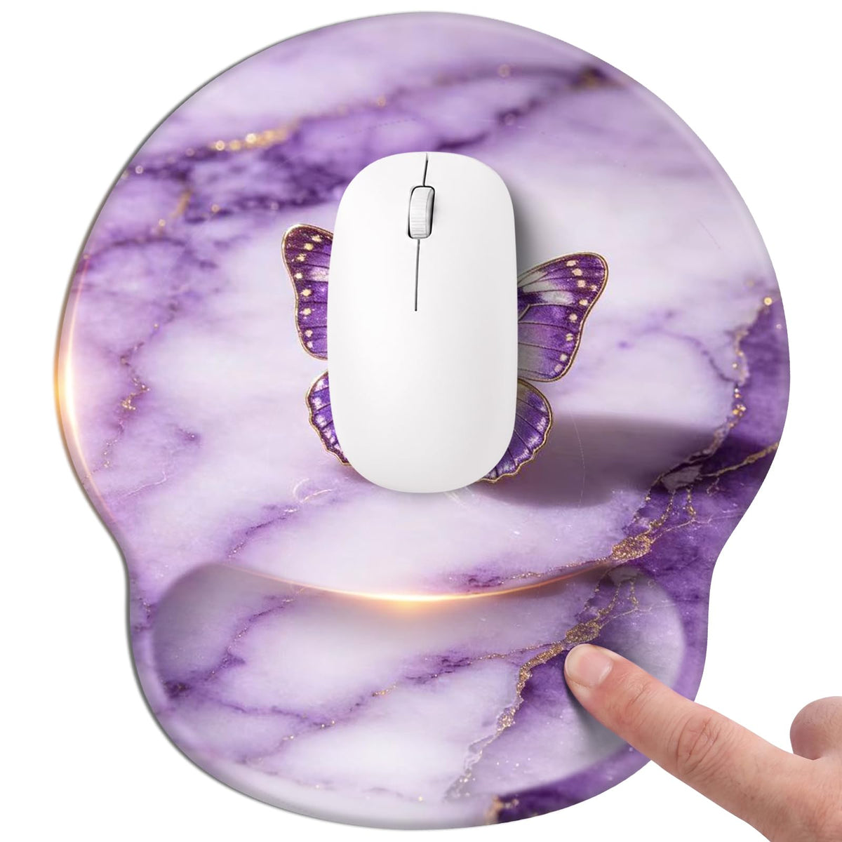 Pink Mouse pad with Wrist Rest,Relieving Pain Memory Foam Computer pad, Ergonomic Desktop Mouse, Silicone Material Mouse pad, with Non-Slip PU Base (Pink)