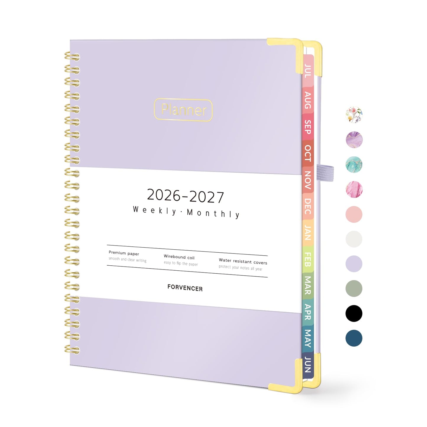 Forvencer Academic Planner 2026-2027, Calendar Jul 2026-Jun 2027, 8.5"x11" | Hardcover Weekly & Monthly Planner, Daily Agenda Book with Tabs, College School Organizer for Student Teacher, Pink