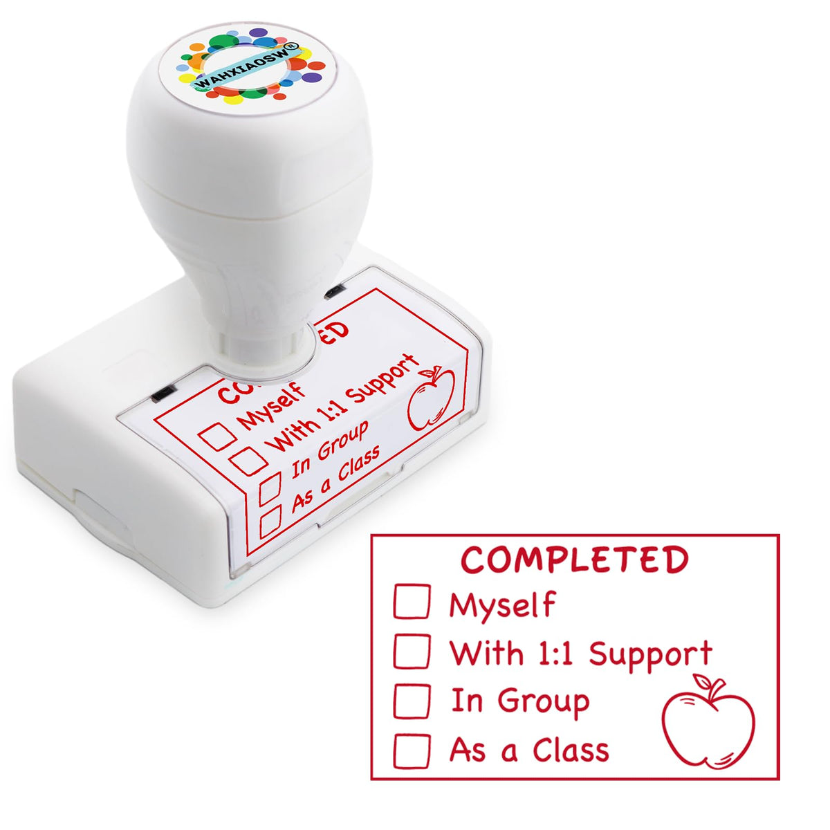 Happy Teaching Checkbox Grading Stamps - Teacher Gifts, Easy Grading, Improved Efficiency (Red+Purple)