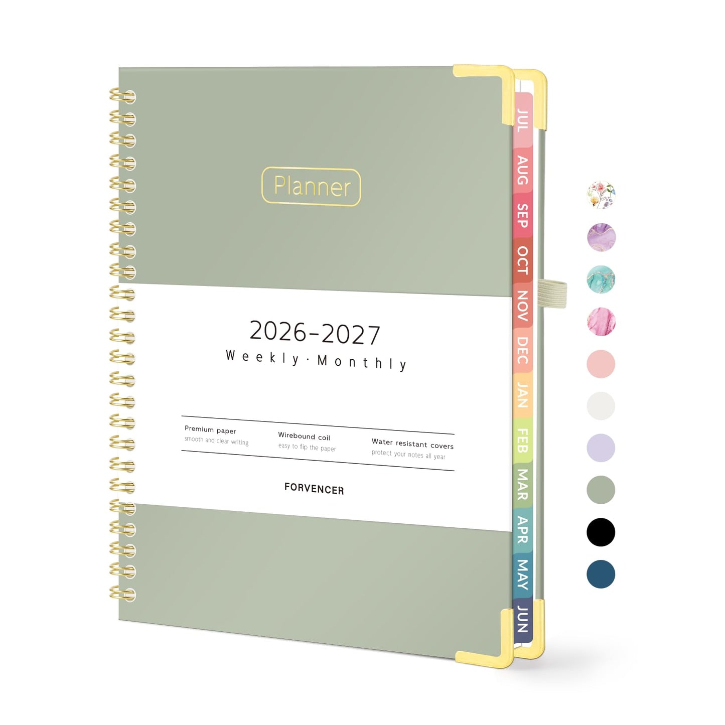 Forvencer Academic Planner 2026-2027, Calendar Jul 2026-Jun 2027, 8.5"x11" | Hardcover Weekly & Monthly Planner, Daily Agenda Book with Tabs, College School Organizer for Student Teacher, Pink