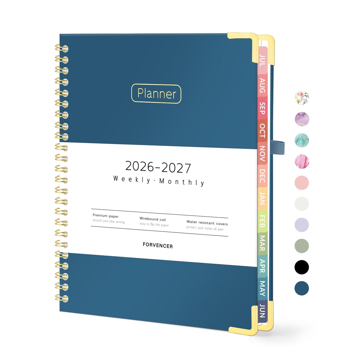 Forvencer Academic Planner 2026-2027, Calendar Jul 2026-Jun 2027, 8.5"x11" | Hardcover Weekly & Monthly Planner, Daily Agenda Book with Tabs, College School Organizer for Student Teacher, Pink