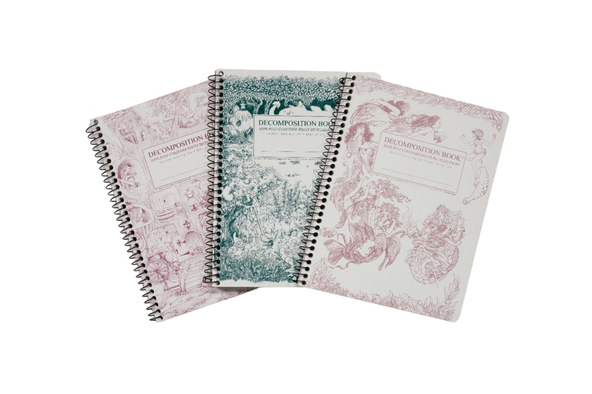 Decomposition Jellyfish College Ruled Spiral Notebook - 9.75 x 7.5 Journal with 160 Lined Pages - 100% Recycled Paper - Cute Notebooks for School Supplies, Home & Office - Made in USA