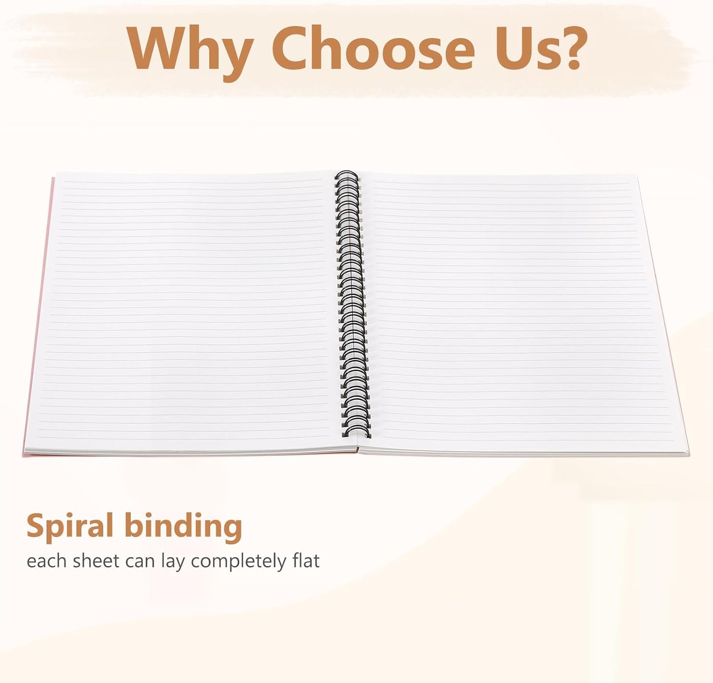 6 Pack Spiral Notebook 10.5x7.45 Notebook,Fresh,Morandi | B5 Spiral College Ruled Notebook,140 Page Journal, Writing Kraft Cover Lined Notepad for Office School Journaling