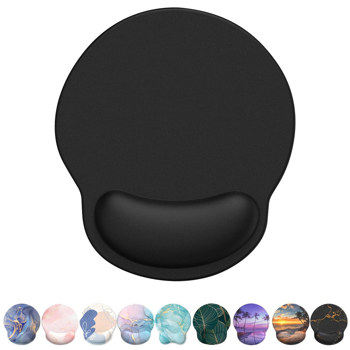 Mouse Pad with Wrist Rest, Comfortable Computer Mousepad with Gel Wrist Support Smooth Surface and Non-Slip PU Base for Pain Relief, Laptop, Office & Home (Rose)