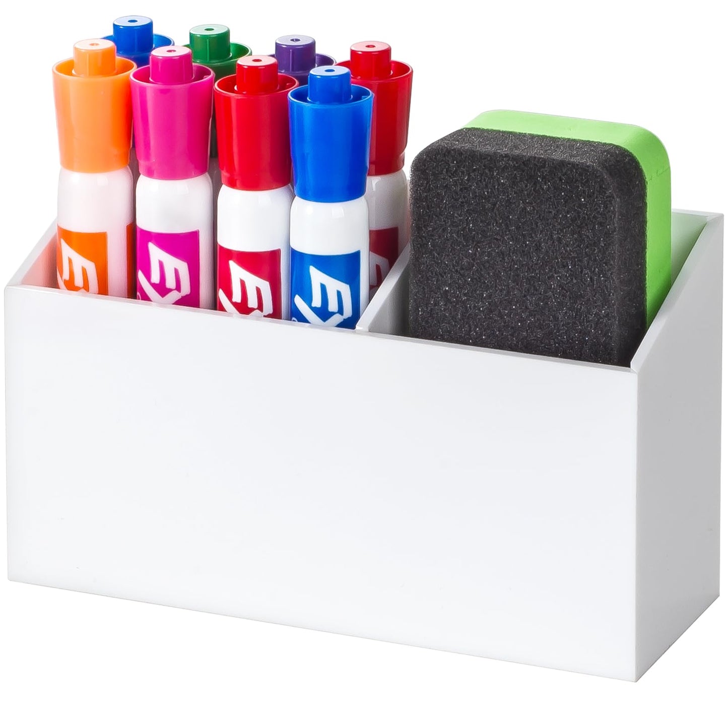 BEYGORM Magnetic Dry Erase Marker Holder for Whiteboard & Refrigerator | Non-slip Acrylic Pen Holder for Classroom, Fridge Magnet, Locker Organizer Accessories, Teacher & School Supplies(Clear)