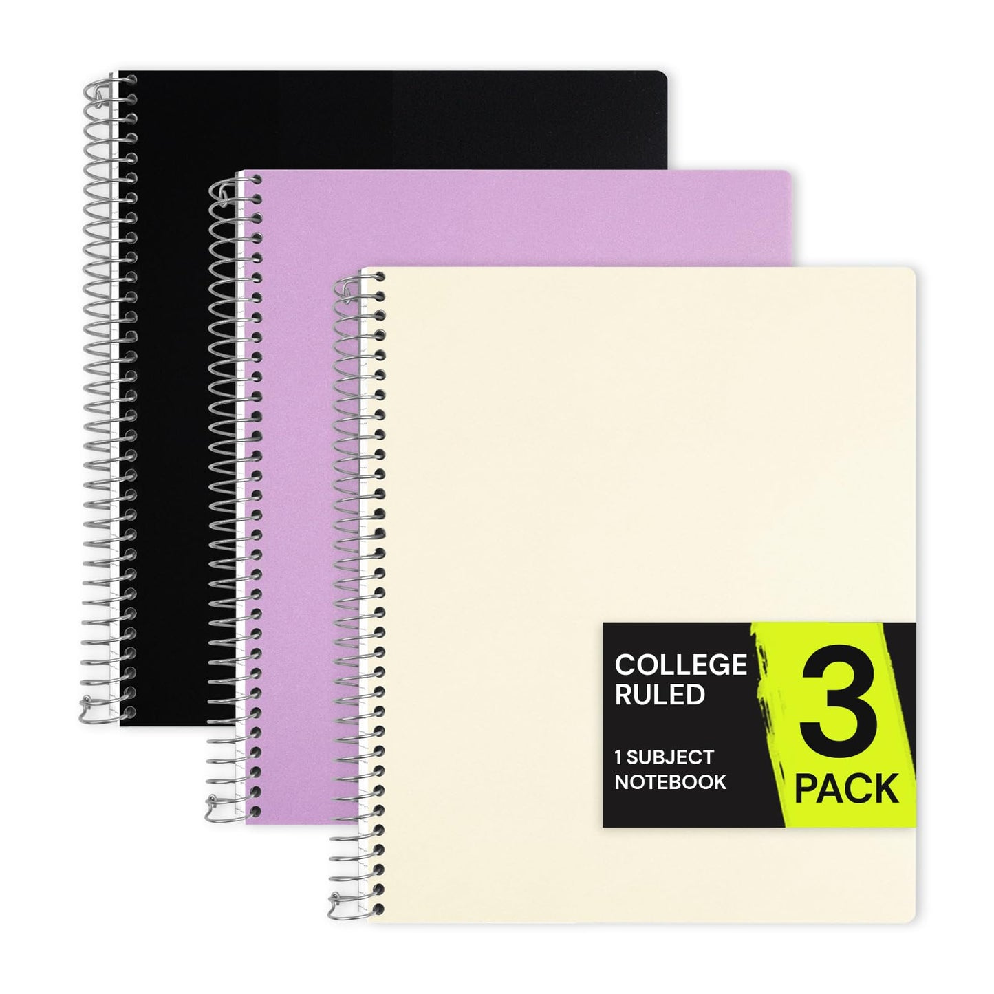ONAVIA 1 Subject Spiral Notebook College Ruled 5 Pack, 140 Pages, Assorted | 70 Sheets, 8 x 10.5 in, 3-Hole Punched, School Notebook, Writing Notebook, Students, Study