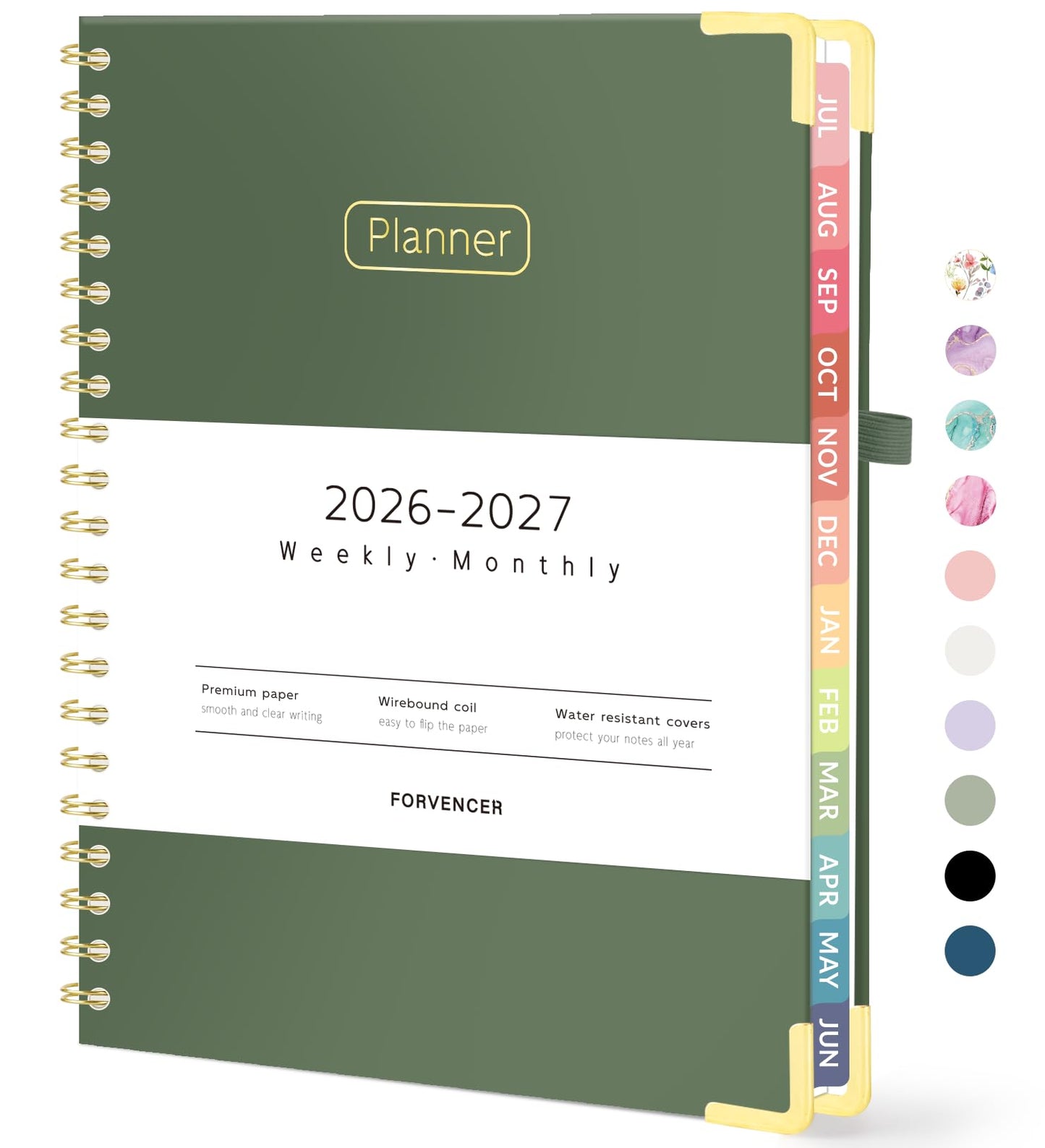 Forvencer Academic Planner 2026-2027, Calendar Jul 2026-Jun 2027, 8.5"x11" | Hardcover Weekly & Monthly Planner, Daily Agenda Book with Tabs, College School Organizer for Student Teacher, Pink