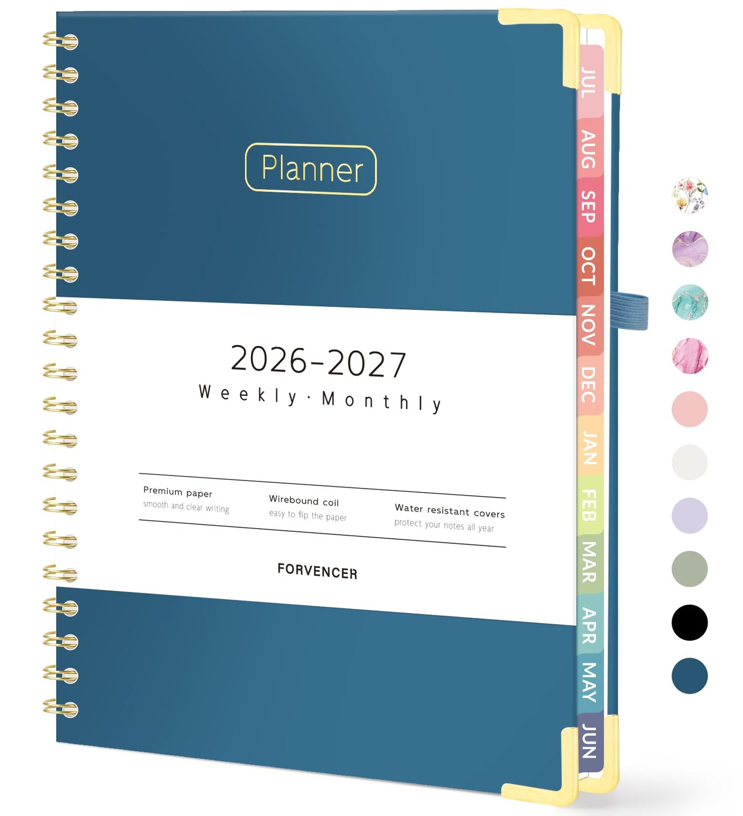 Forvencer Academic Planner 2026-2027, Calendar Jul 2026-Jun 2027, 8.5"x11" | Hardcover Weekly & Monthly Planner, Daily Agenda Book with Tabs, College School Organizer for Student Teacher, Pink