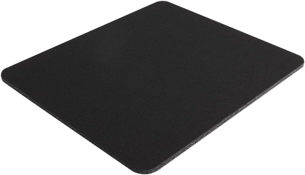 Belkin Rubber Fabric Mouse Pad, 8 x 9 in, Black | Non-slip rubber base, smooth fabric surface, desk accessory for office, home, and gaming setups