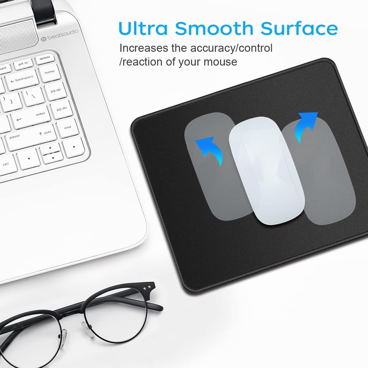 3 Pack Standard Mouse Pad with Stitched Edges, 10.3 x 8.3 in Black | Anti-Fray Stitched Edges,Smooth Lycra Surface,Non-Slip Rubber Base,Machine Washable and Fade-resistant,Suitable for All Mouse