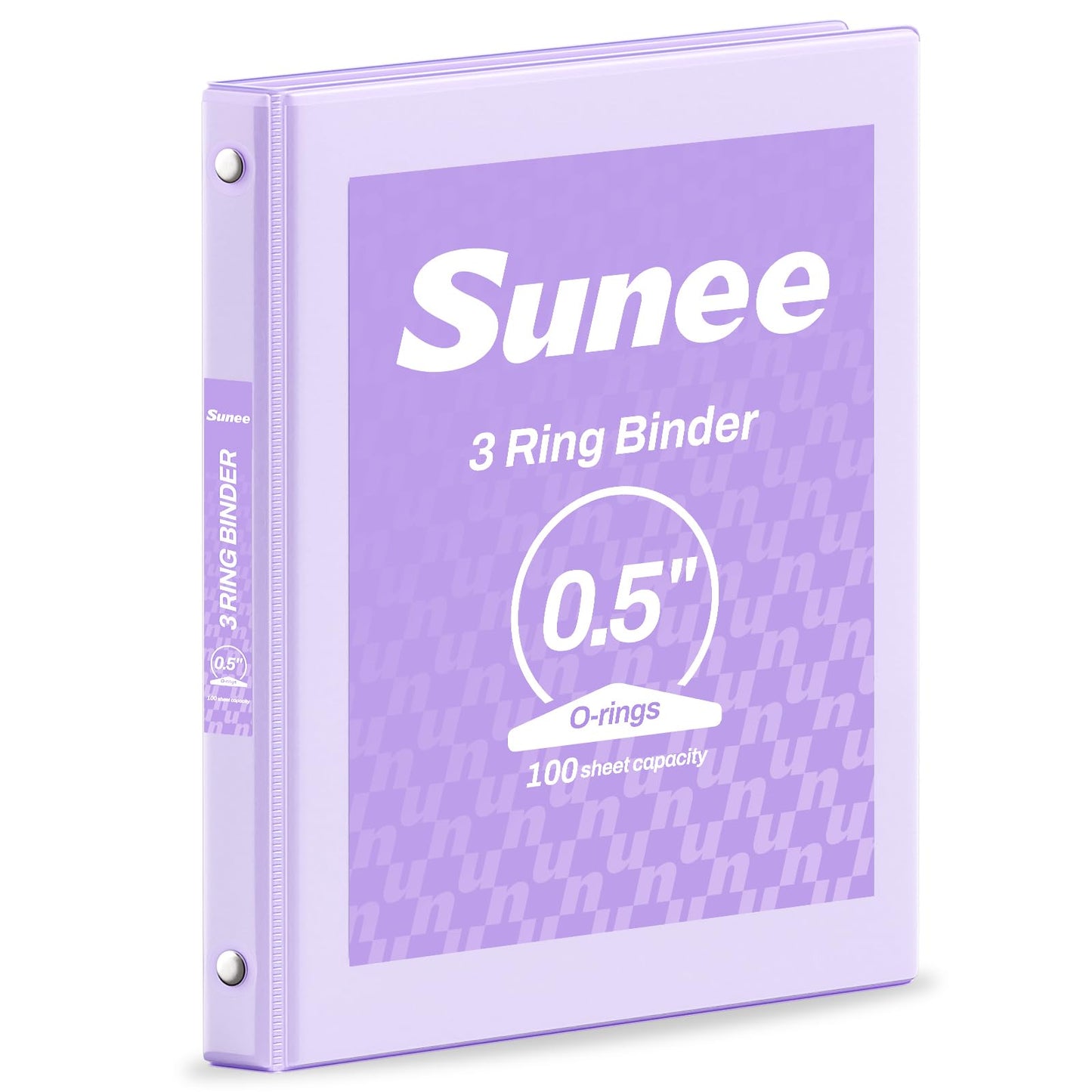 SUNEE 3 Ring Binder 1 Inch Pink 1 Pack, Holds 175 Sheets of Letter Paper, Clear View 1" Three Ring PVC-Free (Fit 8.5x11 Inches) for School or Office Supplies