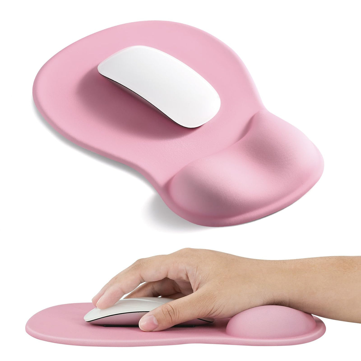 EooCoo Mouse Pad with Gel Wrist Rest, Ergonomic Mousepad Wrist Alignment | Middle Concave Design for Natural Wrist Alignment, Non-Slip Base Mousepad, Carpal Tunnel Relief, Office Desk Accessories