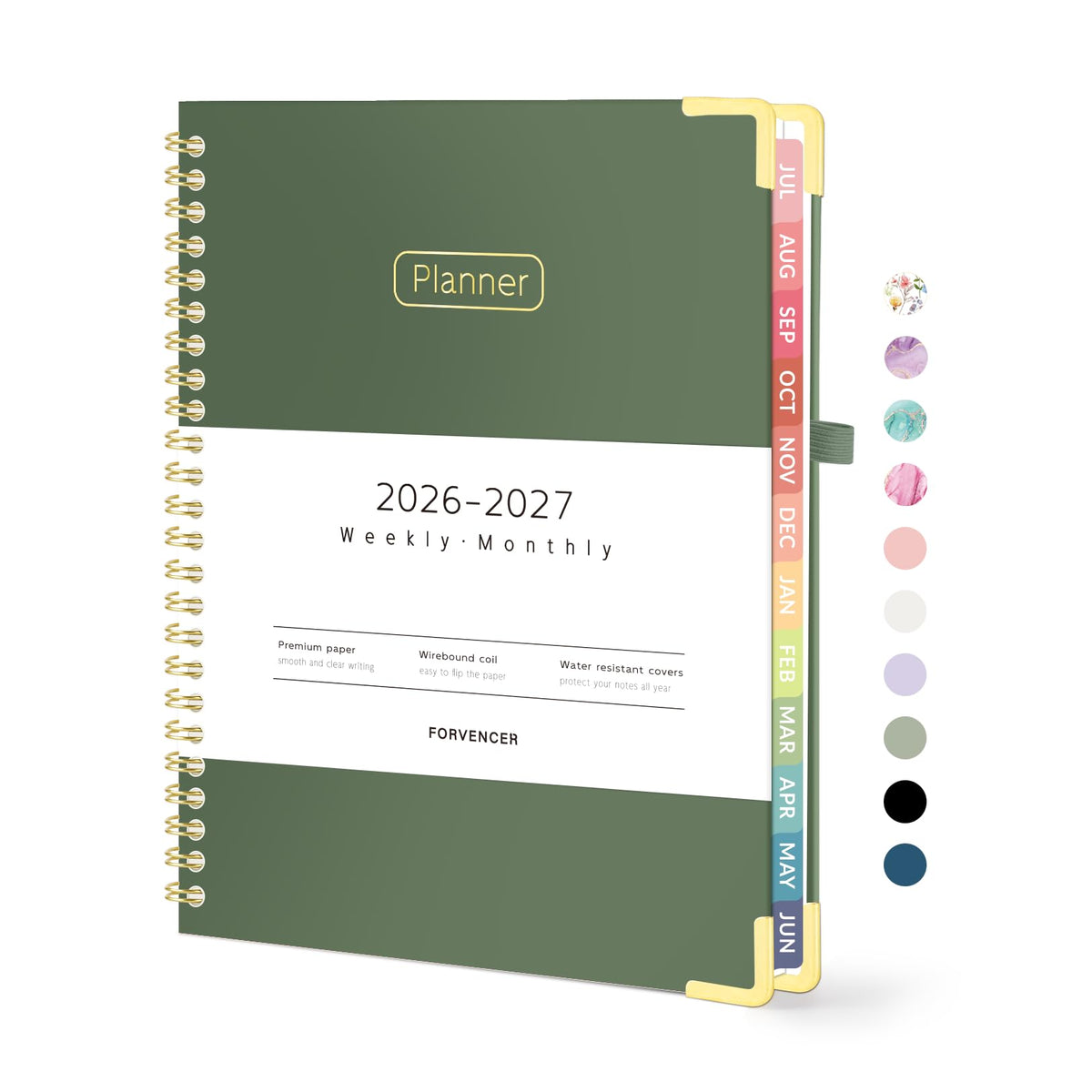 Forvencer Academic Planner 2026-2027, Calendar Jul 2026-Jun 2027, 8.5"x11" | Hardcover Weekly & Monthly Planner, Daily Agenda Book with Tabs, College School Organizer for Student Teacher, Pink
