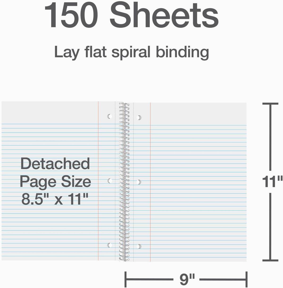 Oxford 3 Subject Spiral Notebook, Notebooks for School, Plastic Covers, Back to School Supplies, College Ruled, 150 Sheets, 2 Pack, Black and Blue (1009293)