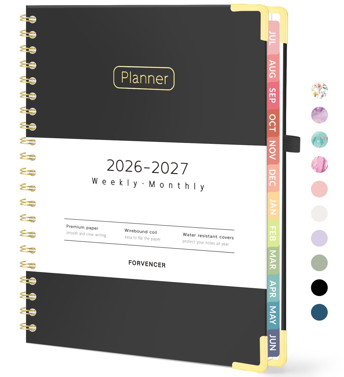 Forvencer Academic Planner 2026-2027, Calendar Jul 2026-Jun 2027, 8.5"x11" | Hardcover Weekly & Monthly Planner, Daily Agenda Book with Tabs, College School Organizer for Student Teacher, Pink