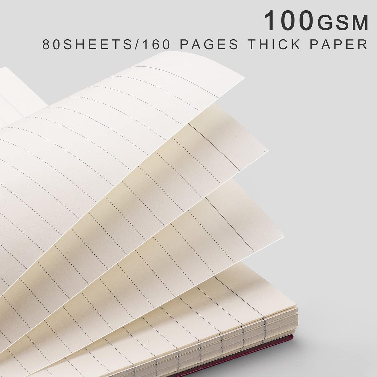 EMSHOI Lined Spiral Journal Notebook, 4 Pack, 640 Pages, A5 (5.7" x 8.2") | College Ruled, 100 GSM Thick Paper, Flexible Plastic Cover, for School, Student, Writing, Journaling, Work, Women & Men