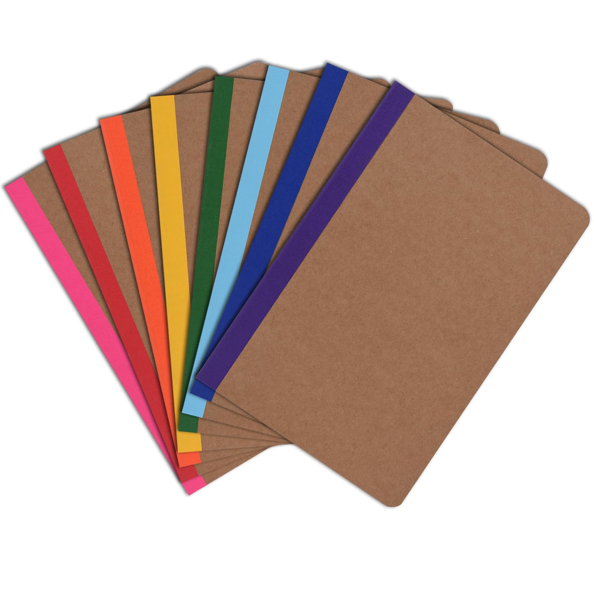 Composition Notebooks Bulk, A5 Kraft Cover Lined Journals with Rainbow Spines for School, Business, Work and Daliy Use (24, 8 colors)