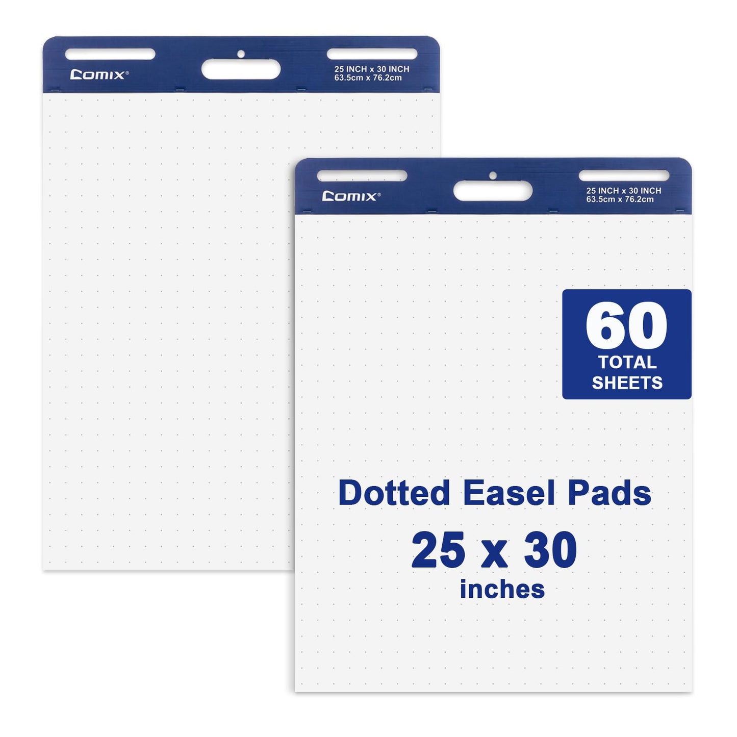 Comix Sticky Easel Pad, 25 x 30 Inch Flip Chart, 30 Sheets/Pad, 8 Pads | Super Sticky self stick easel chart paper bulk, premium teacher supplies for classroom, school and office meetings