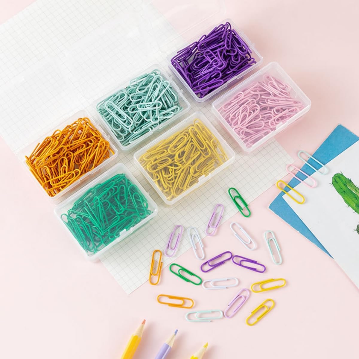 50PCS 1.1inch Paper Clips Colorful,Durable and Rustproof, Stainless Steel Paper Clips Small, Paperclips Office for Teacher Supplies School