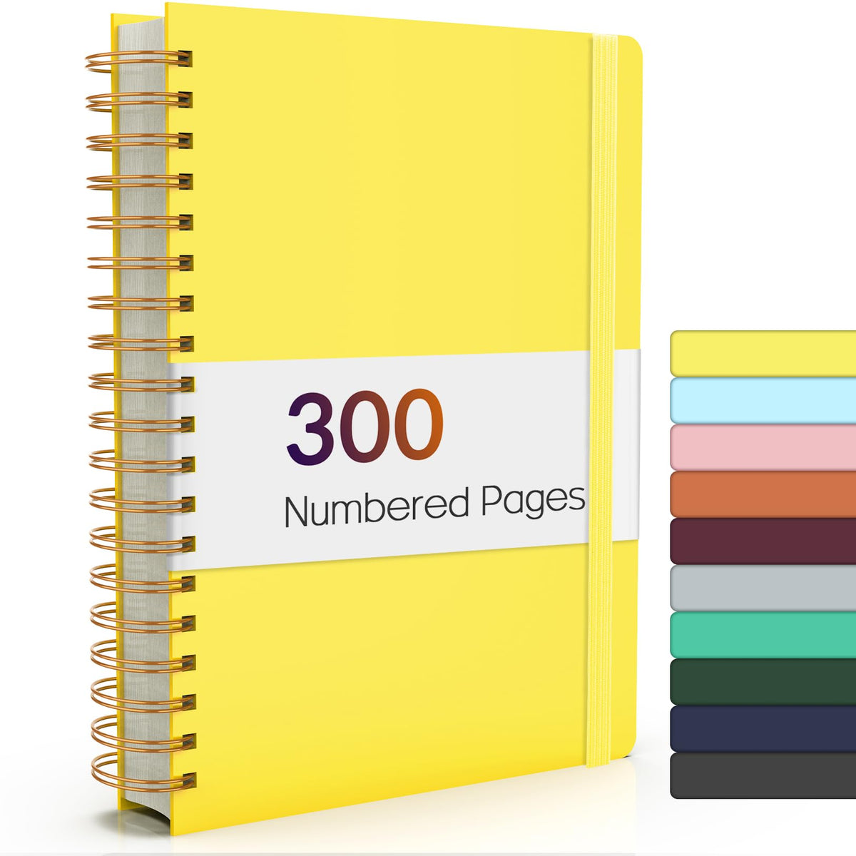 Forvencer Lined Spiral Journal Notebook with 300 Numbered Pages, B5 | College Ruled Thick Journals for Writing with 100GSM Paper, Hardcover Notebooks with Content for Work School Women Men