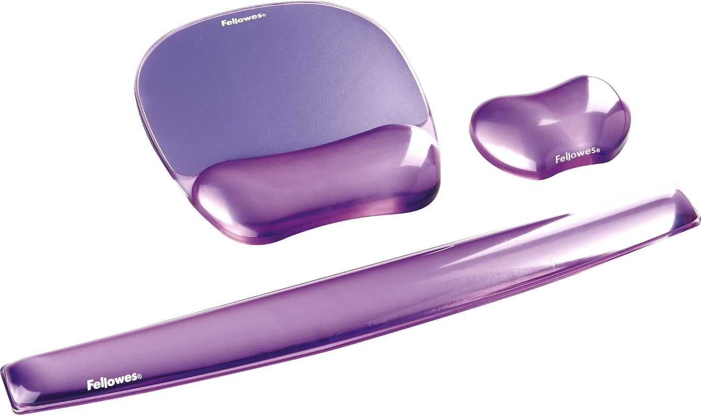 Fellowes Crystals Gel Mouse Pad with Wrist Rest - Purple (91441)
