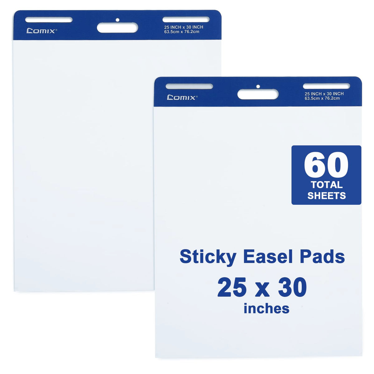 Comix Sticky Easel Pad, 25 x 30 Inch Flip Chart, 30 Sheets/Pad, 8 Pads | Super Sticky self stick easel chart paper bulk, premium teacher supplies for classroom, school and office meetings