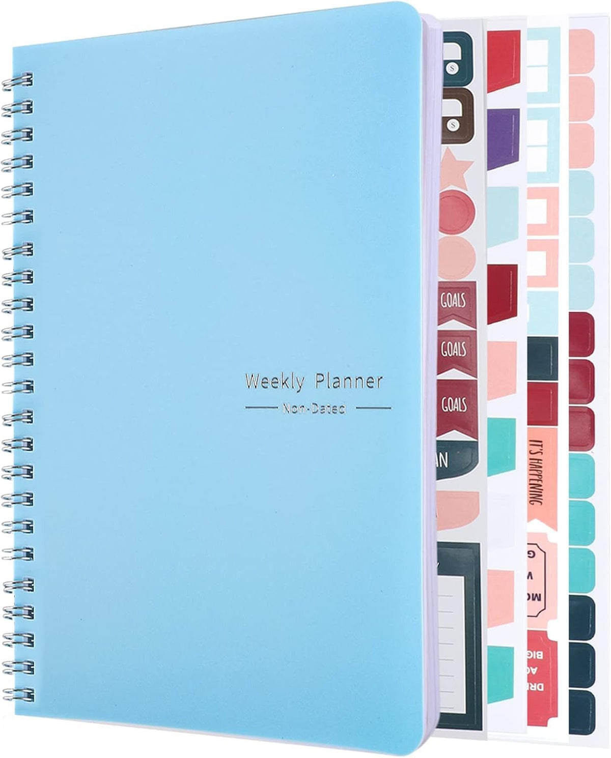 Thboxes A5 Weekly Planner Notebook, 52 Week Undated Journal for Women, Pink | Spiral Binding, Stickers, Planners for Home, Work, Office, College, School Supplies for Girls, Kids, Students, Teachers Gifts