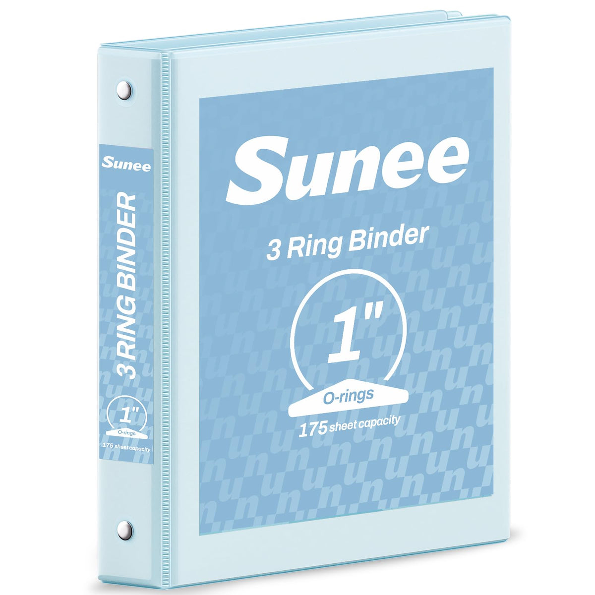 SUNEE 3 Ring Binder 1 Inch Pink 1 Pack, Holds 175 Sheets of Letter Paper, Clear View 1" Three Ring PVC-Free (Fit 8.5x11 Inches) for School or Office Supplies