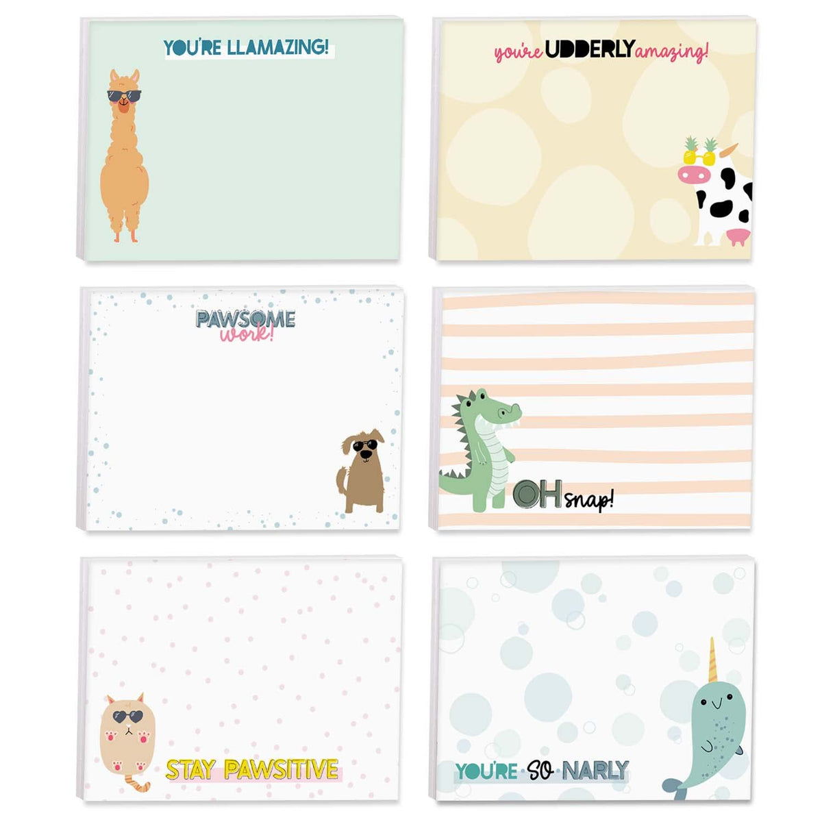 Cute Teacher Icons Sticky Note Pads / 4" x 3" Repositionable Classroom Sticky Notes / 50 Sheets Per Pad/Set of 6 Designs/Made in USA