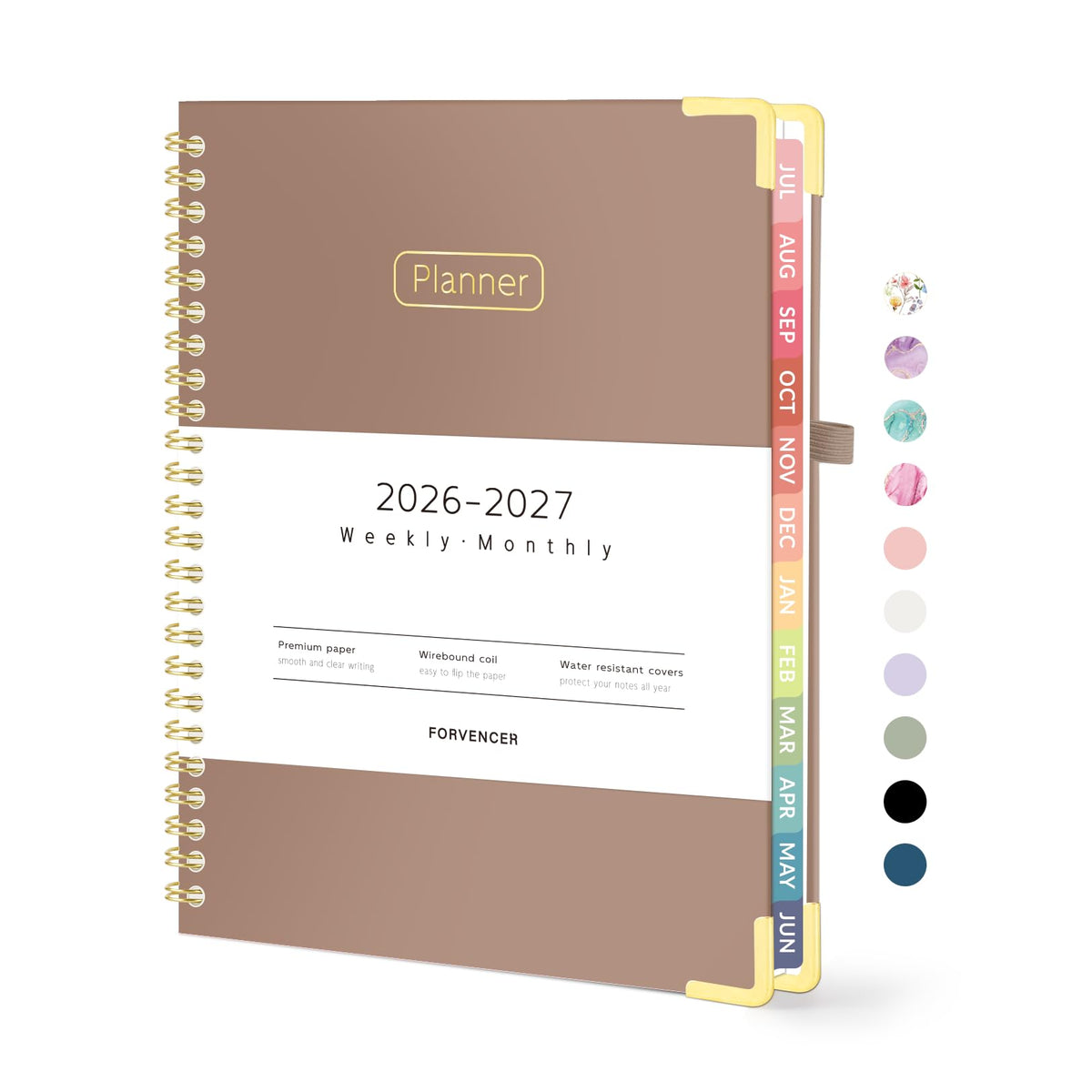 Forvencer Academic Planner 2026-2027, Calendar Jul 2026-Jun 2027, 8.5"x11" | Hardcover Weekly & Monthly Planner, Daily Agenda Book with Tabs, College School Organizer for Student Teacher, Pink