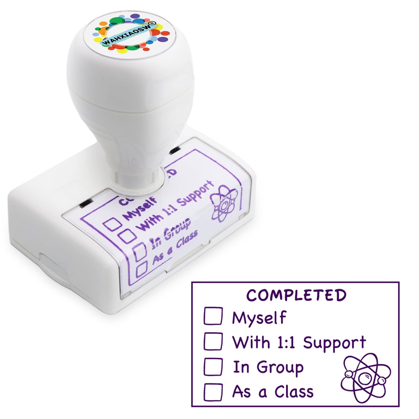 Happy Teaching Checkbox Grading Stamps - Teacher Gifts, Easy Grading, Improved Efficiency (Red+Purple)